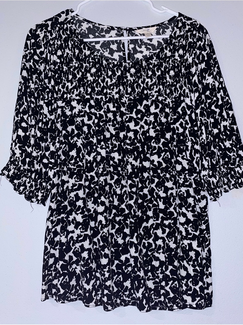 Terra & Sky Black and White Printed Blouse
